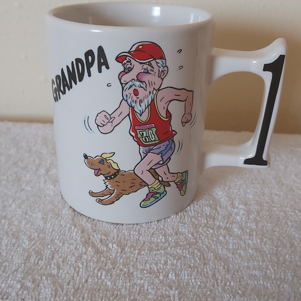 #1 Grandpa Coffee Mug Nwot Vintage Multi Color 4" Normal Capacity